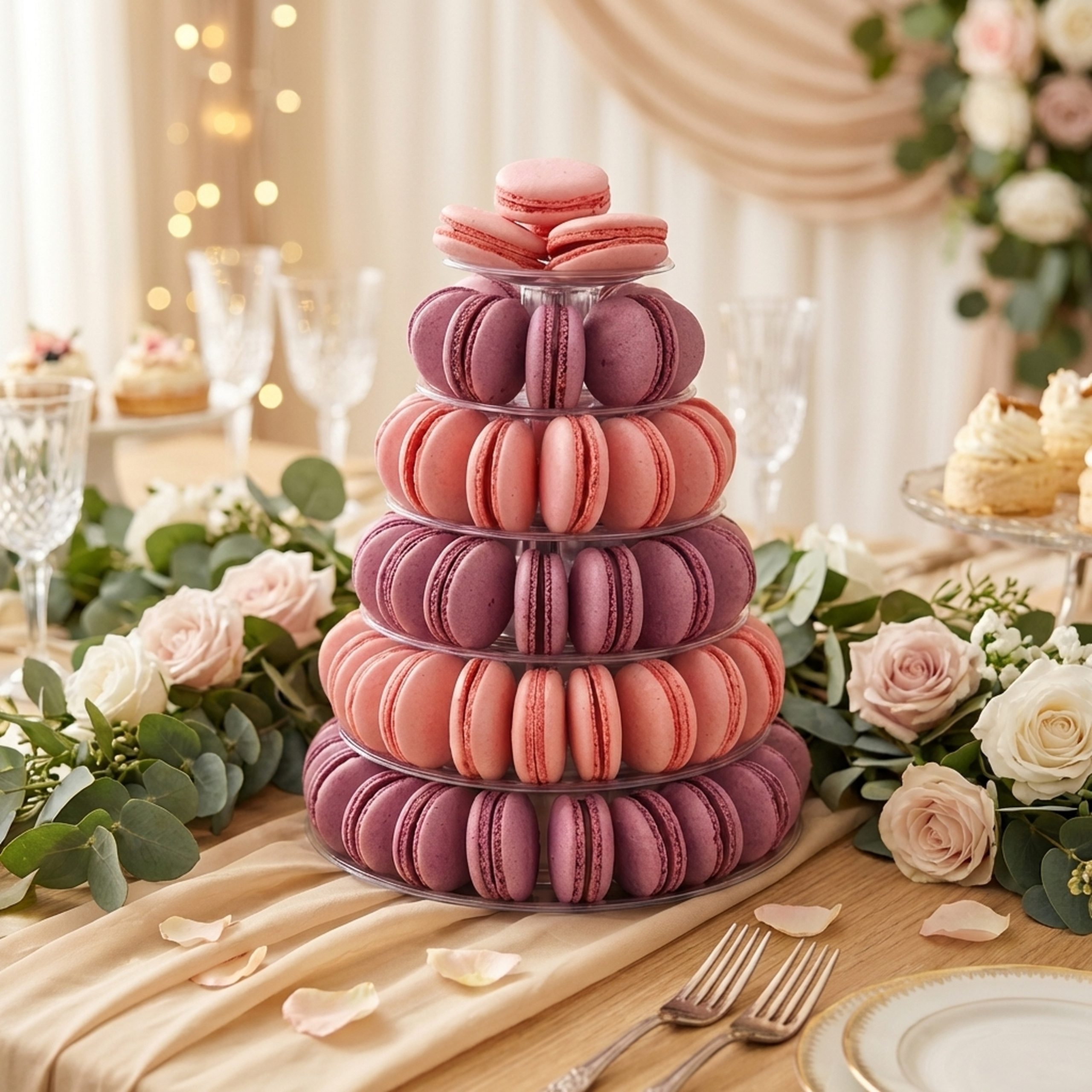 Пирамидка из макаронс, 6 этажей